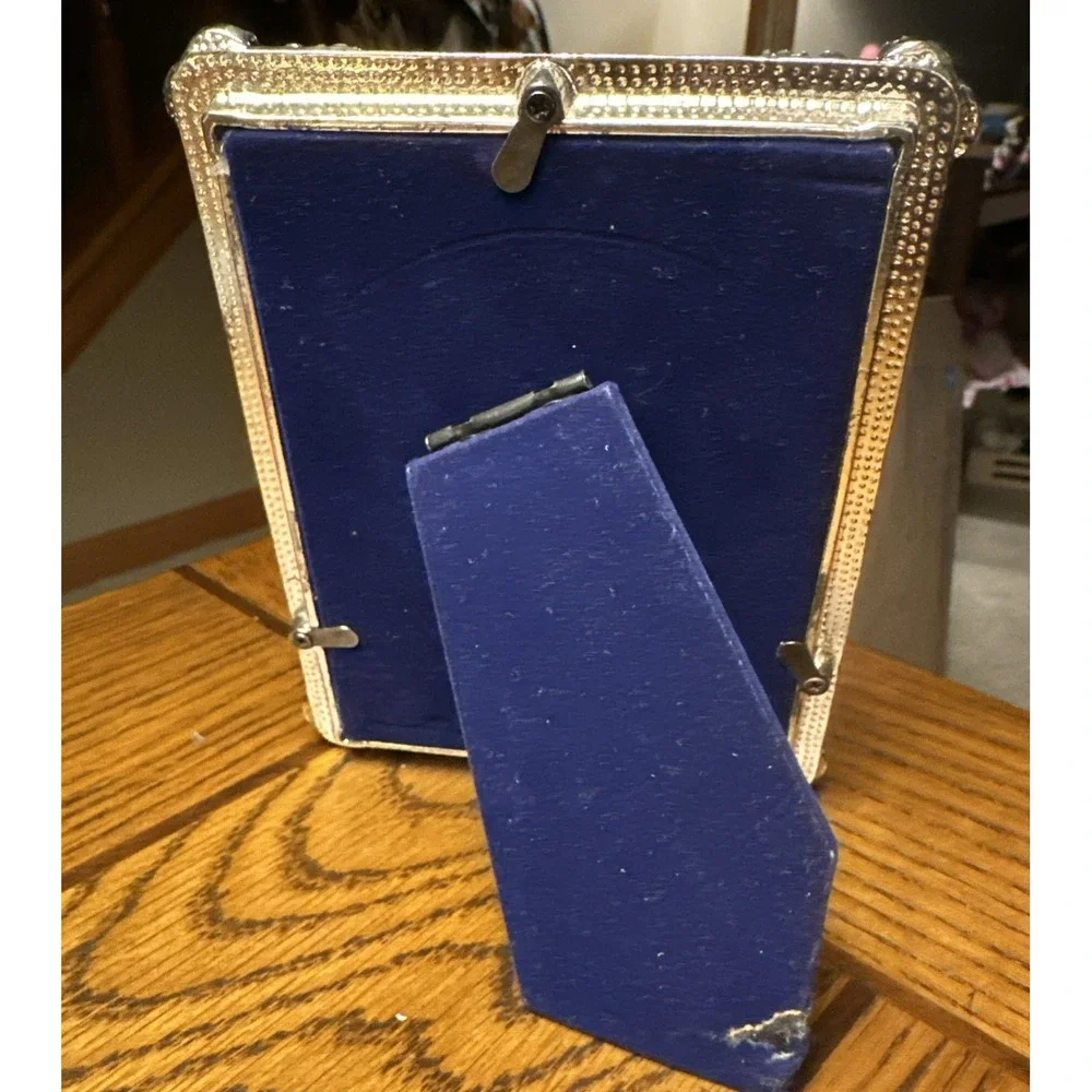 Philip Whitney‎ Ltd enamel & silver Photo Frame Holds 3.5